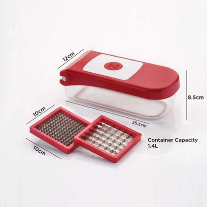 8102 Ganesh Plastic Chopper Vegetable And Fruit Cutter Red - Zidbik