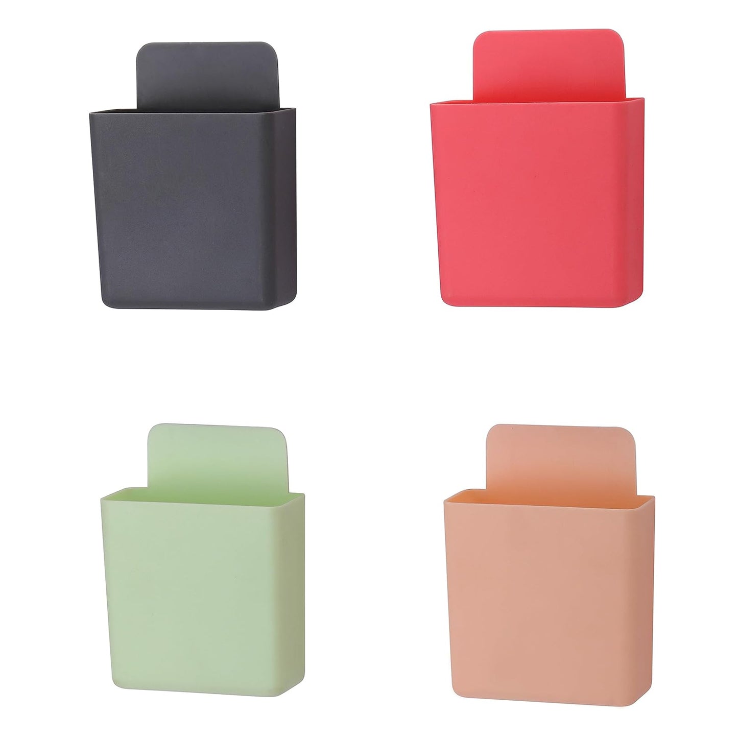 8485  Multipurpose Plastic Wall Mounted Remote  Mobile Holder Stand  (Pack Of 4) - Zidbik
