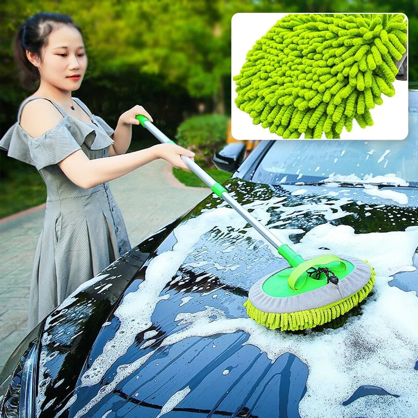7848 Microfiber Flexible Mop Cleaning Accessories Microfiber Mop Brush Drywet Home Kitchen Office Cleaning Brush Extendable Handle - Zidbik