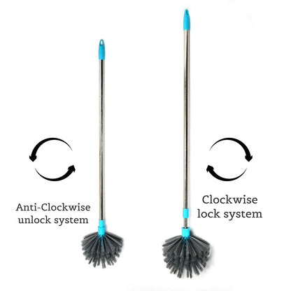 4021 Cobweb Brush With Stainless Steel Strong Long Extendable Handle For Dusting Ceiling Cobweb Cleaning Brush For Lights Fans Webs Cleaning For Homekitchen - Zidbik