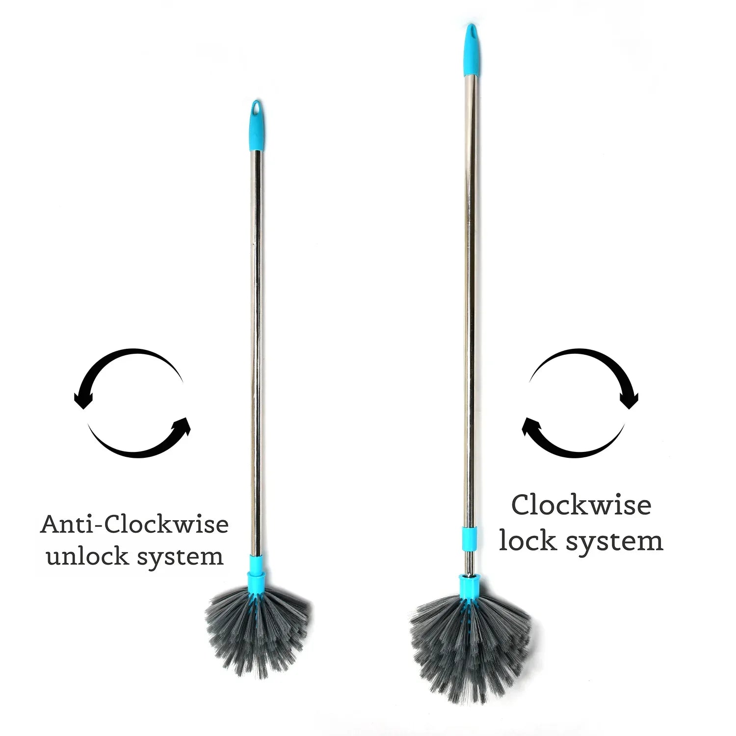 4021 Cobweb Brush With Stainless Steel Strong Long Extendable Handle For Dusting Ceiling Cobweb Cleaning Brush For Lights Fans Webs Cleaning For Homekitchen - Zidbik