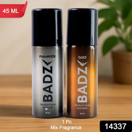 Badz Long-lasting Premium Deodorant Body Spray For Men (1 Pc Mixed Fragrance 45 Ml) - Zidbik