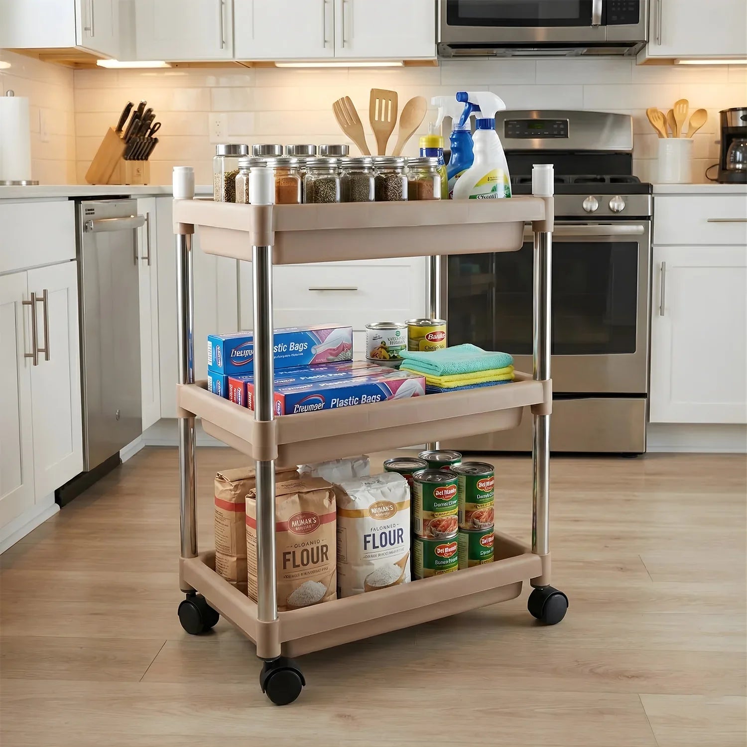 3-layer Multipurpose Storage Trolley - Zidbik