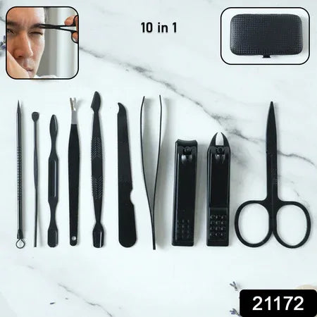10 In 1 Professional Manicure Pedicure Grooming Kit - Zidbik