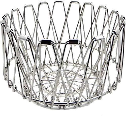 3040 Multipurpose Fruit Basket Stainless Steel Wire Bowl Foldable Basket For Vegetable  Fruits  Dining - Zidbik