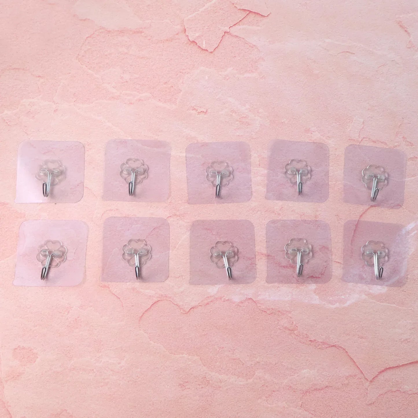 Heavy Duty Flower Adhesive Wall Hooks - (10 Pc Set) - Zidbik