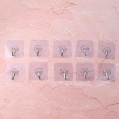 Heavy Duty Flower Adhesive Wall Hooks - (10 Pc Set) - Zidbik
