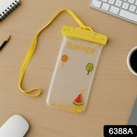 6388a Mix Color Dust Proof Rain Pouch Waterproof Plastic Mobile Cover With Belt Waterproof Phone Pouch Large Phone Waterproof Case Underwater Dry Bag For All Android And Iphone Models - Zidbik