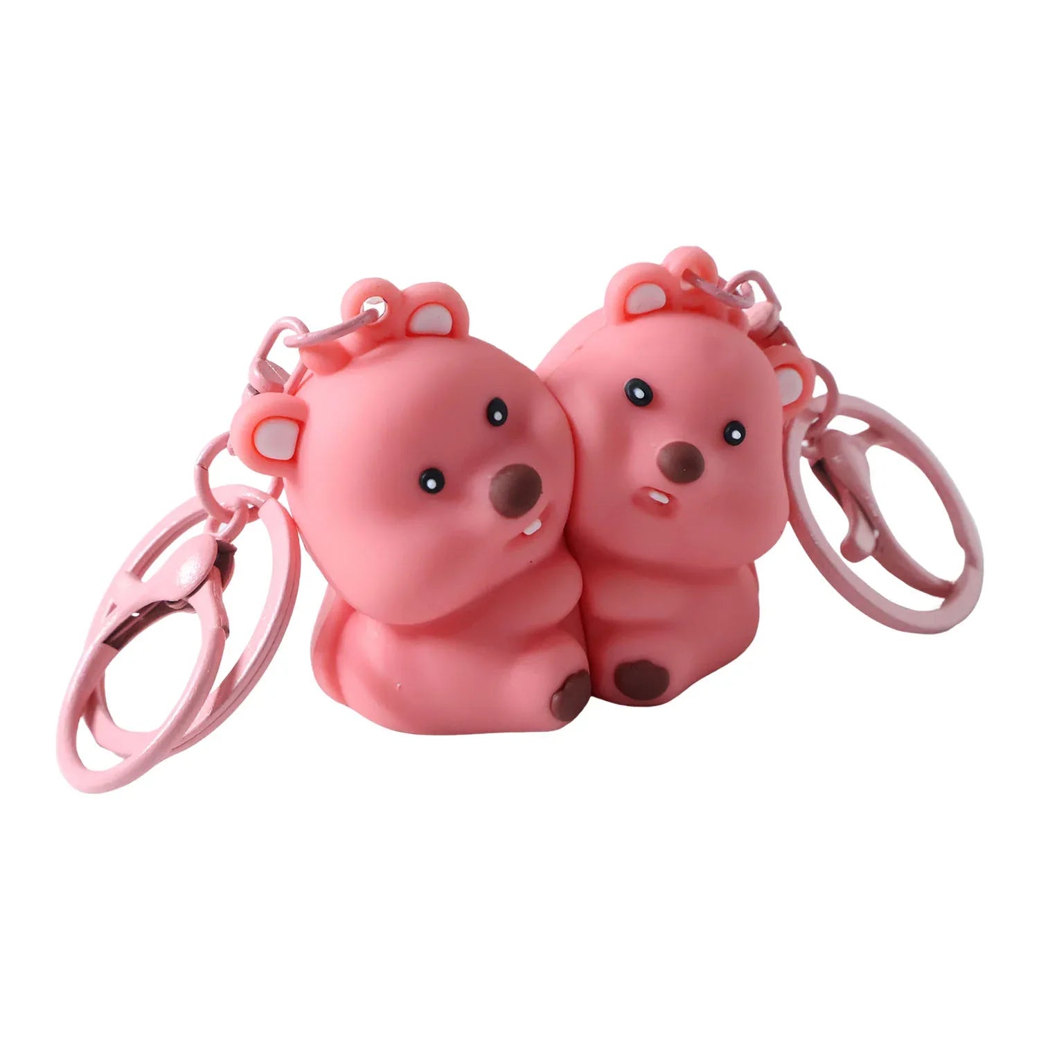 Cute Couple Bear Shape 2-in-1 Keychain Set (2 Pieces Set) - Zidbik
