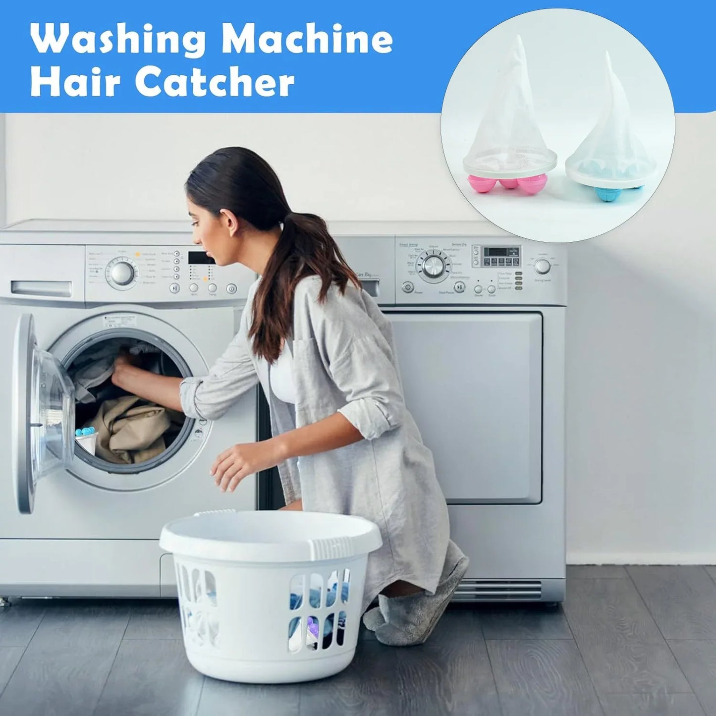 12604 Laundry Ball Floating Pet Fur Lint Hair Catcher Household Reusable Washing Machine Floating Lint Mesh Bag Hair Filter Net Pouch Washing Lint Hair Remover Net Mesh Bag Dryer (1 Pc) - Zidbik