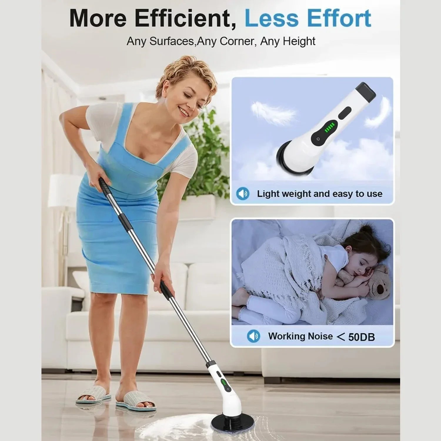 9-in-1 Electric Spin Scrubber - (1 Set) - Zidbik