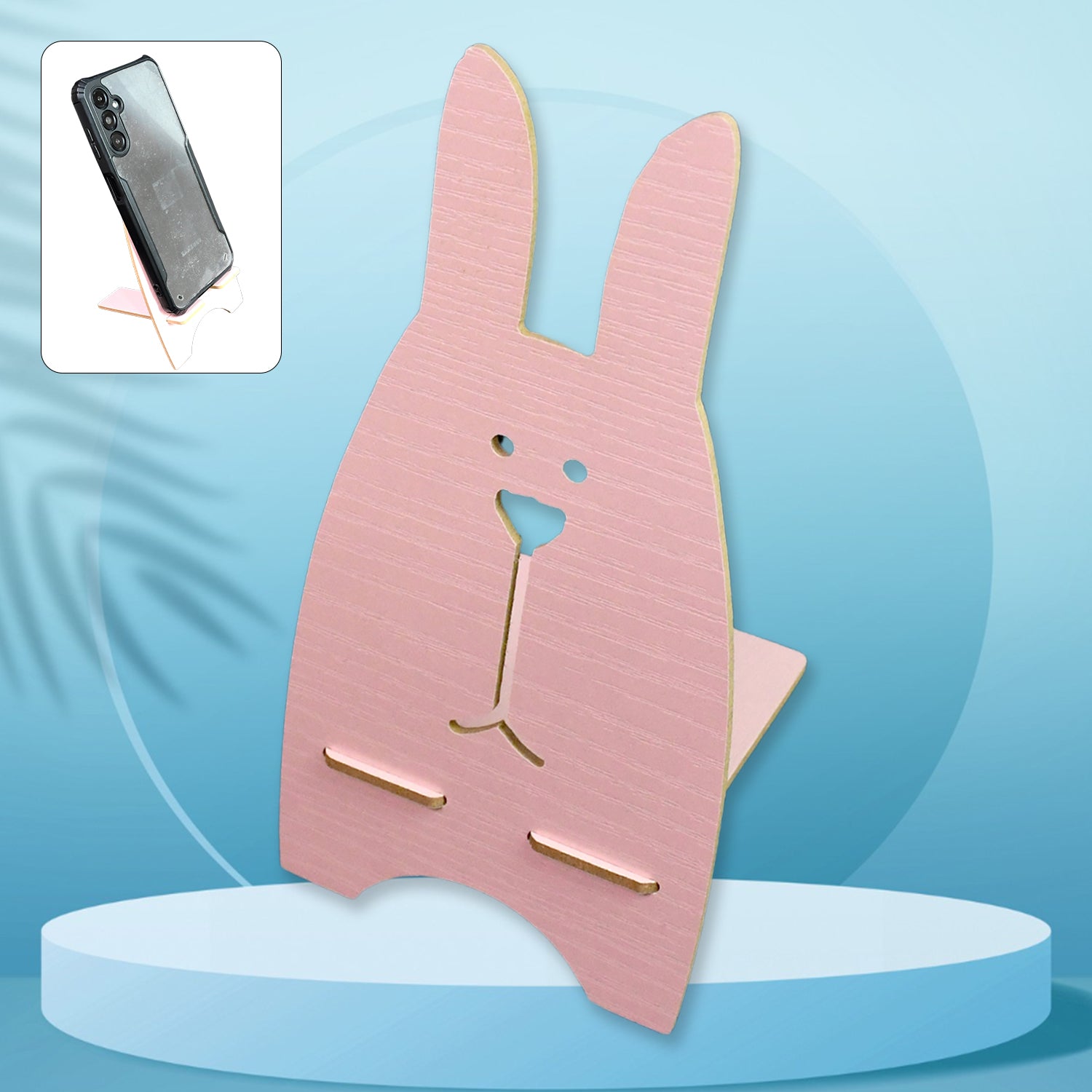 Wooden Cute Lovely Rabbit Design Mobile Stand (1 Pc) - Zidbik