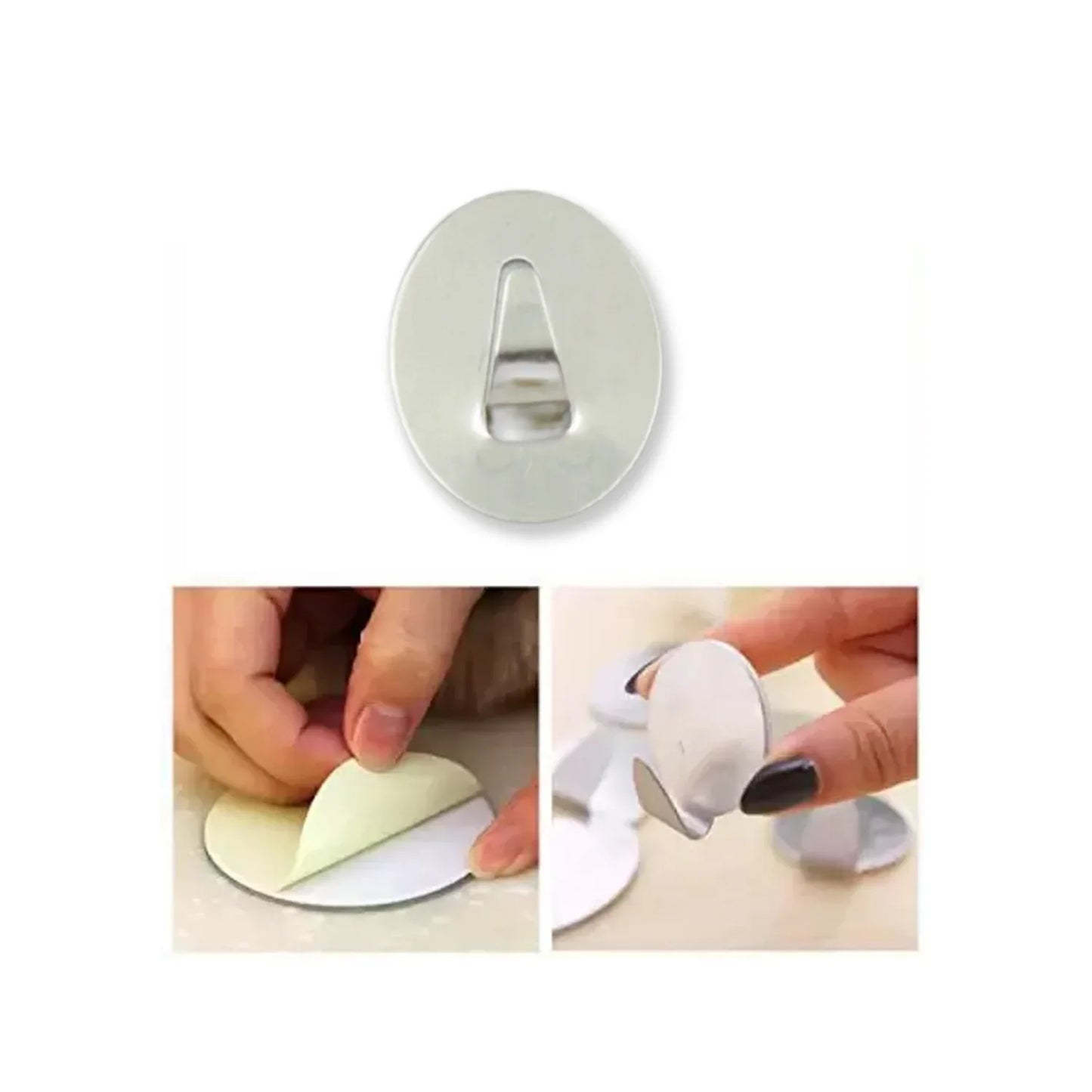 9417 Multipurpose Small Stainless Steel Wall Hanging Hook 36 Pc Self Adhesive Stainless Steel Heavy Duty Wall Hooks For Hanging Clothes Calender Bathroom Tiles Kitchen Key Hange (36 Pc Set) - Zidbik