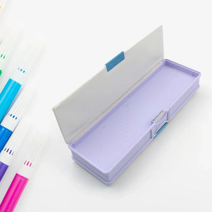 4138 Multipurpose Compass Box Plastic Double Deck Pencil Case With 2 Compartments Supplies Utility Box Storage Organizer Pencil Box For School Cartoon Printed Pencil Case For Kids Birthday Gift For Girls Boys - Zidbik