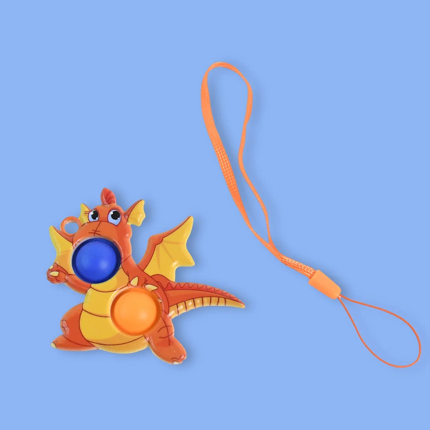 2-bubble Dragon-shaped Push Pop Fidget Toy With Strap (1 Pc) - Zidbik