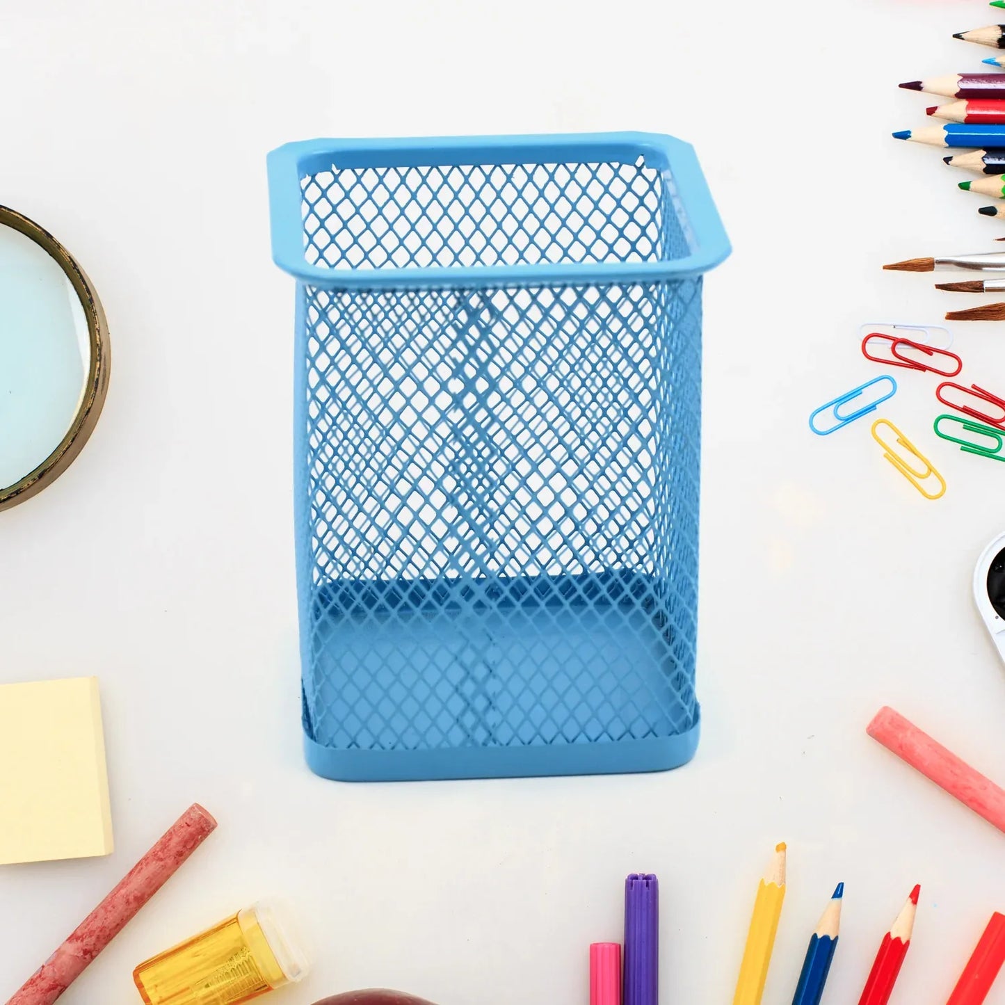 Pen Holder For Desk Metal Mesh Pencil Holder (1 Pc) - Zidbik