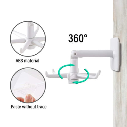 4644 360 Rotating Folding Hook Self-adhesive Waterproof Wall Mounted Hook - Zidbik