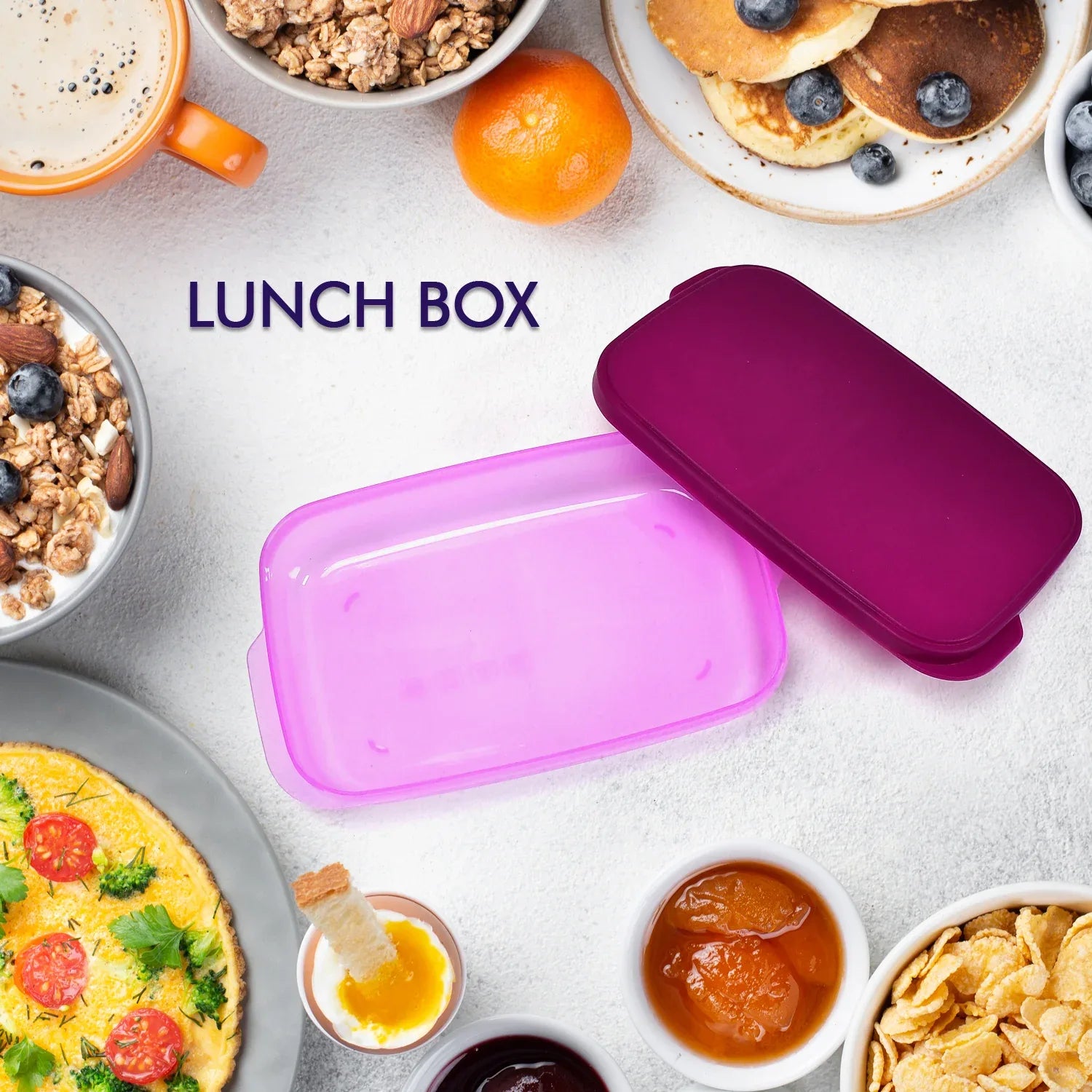2453 Unbreakable Divine Leak Proof Plastic Lunch Box Food Grade Plastic Bpa-free 2 Containers With Spoon - Zidbik