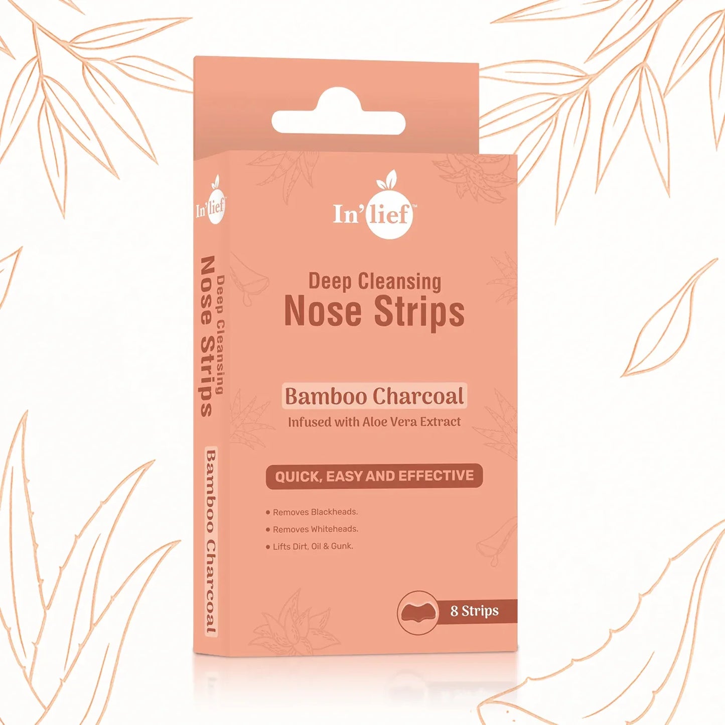 Inlief Bamboo Charcoal Deep Cleansing Nose (8 Strips) - Zidbik