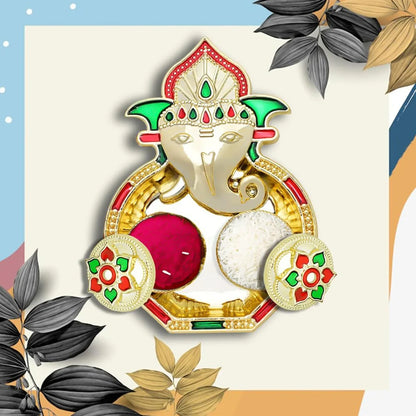 Ganesh Design Decorative Kumkum Box - (1 Pc) - Zidbik