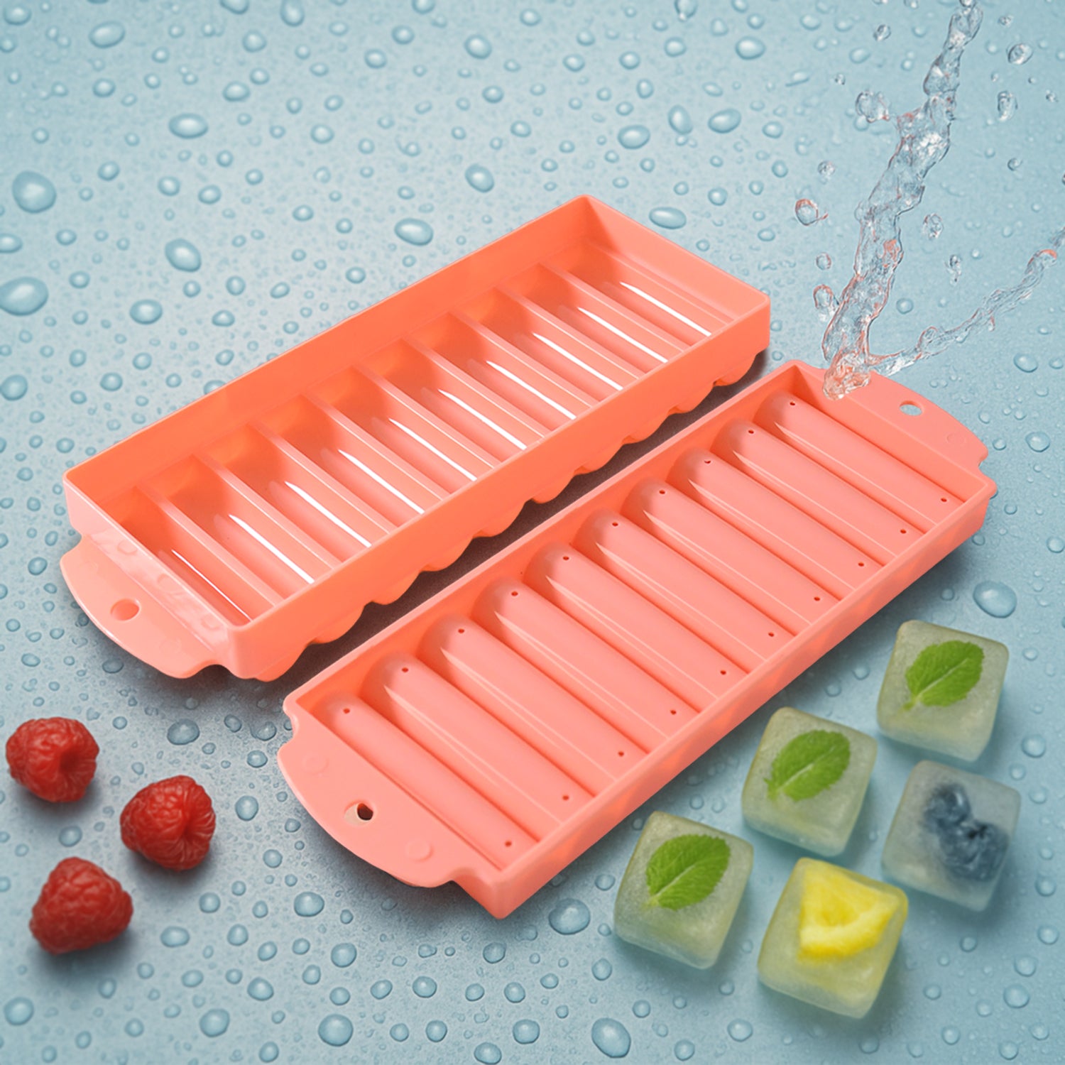 Compact Plastic Ice Stick Tray (2 Pc) - Zidbik