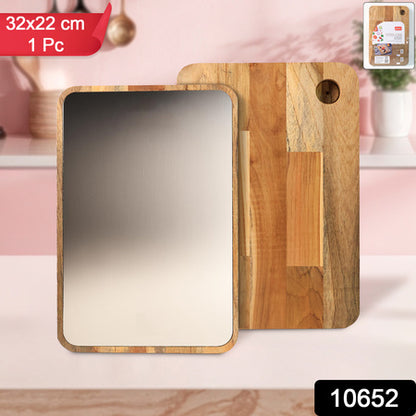 Apex Steel Oak Medium Cutting Board With Wooden Handle (1 Pc) - Zidbik