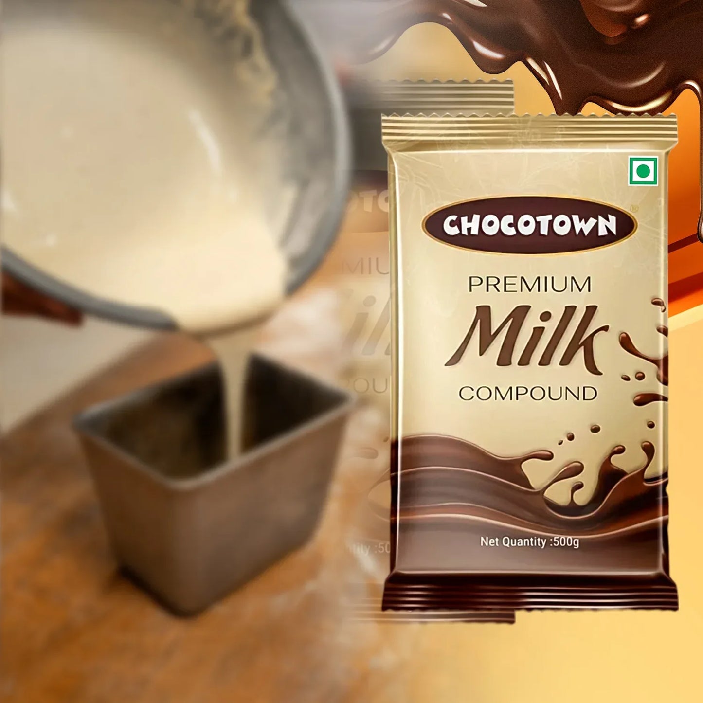 Chocotown Premium Milk Compound Slab (500 Gm) - Zidbik