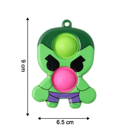 Silicone Pop It Fidget Toy With Keychain Clip (1 Pc) - Zidbik