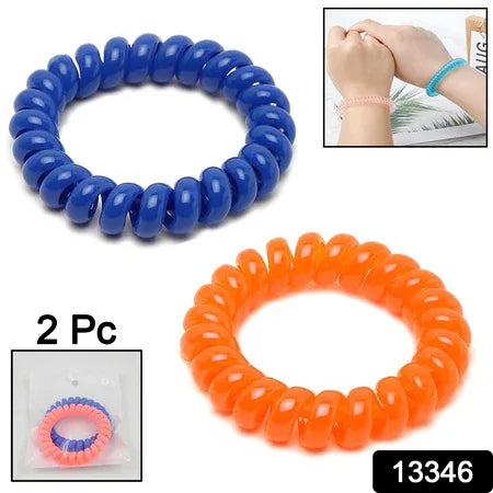 Telephone Wire Hair Bands Pack Of 2 Pc Multicolour) - Zidbik
