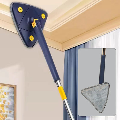 7725 Rotatable Adjustable Triangle Cleaning Mop Triangle Mop With Stainless Steel Long Handle Push-pull Squeezing Cleaning Mop Dry Wet Mop For Floor Windows (1 Pc) - Zidbik
