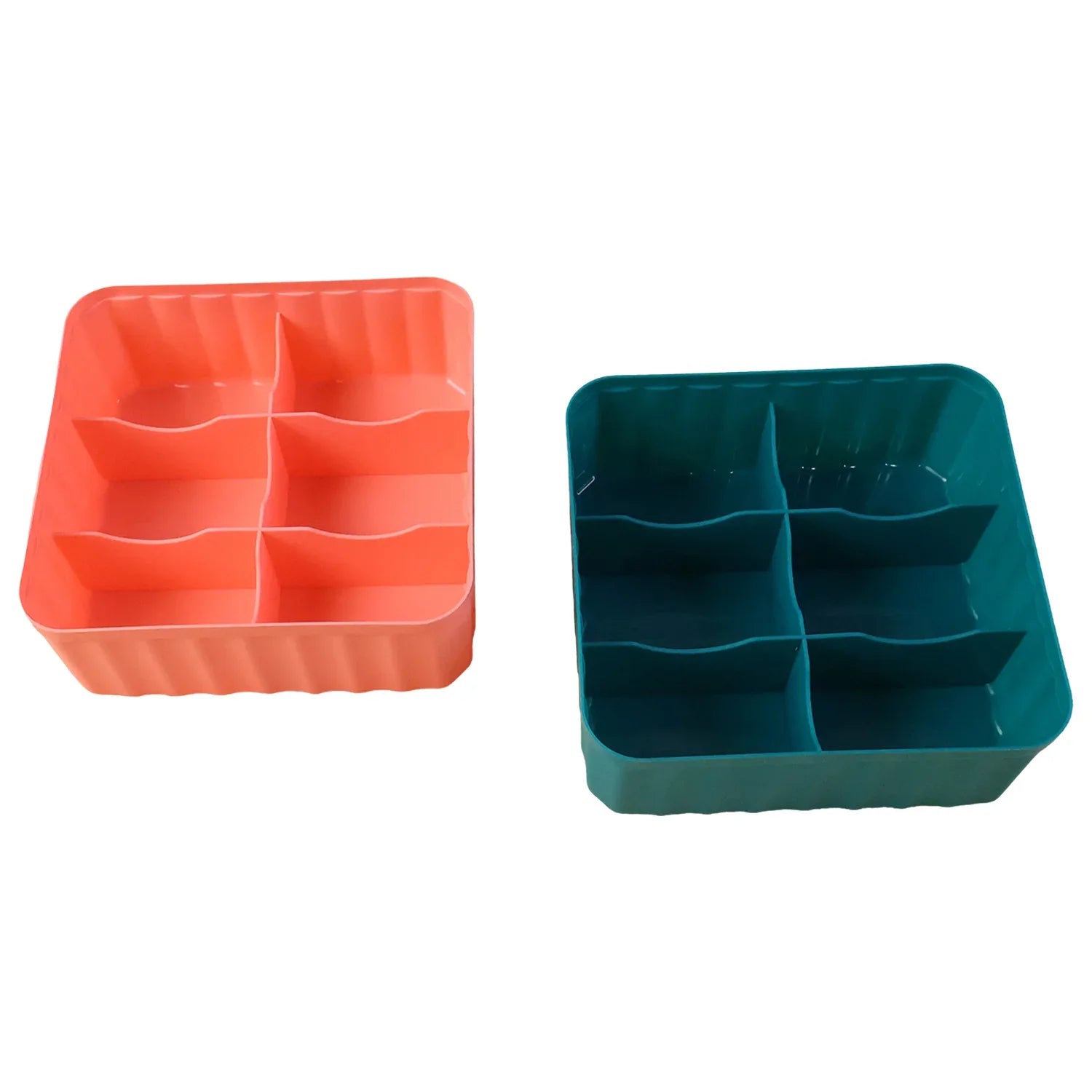 Square Organizer Box With 6 Compartments (Set Of 2) - Zidbik
