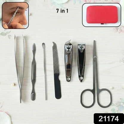 7 In 1 Stainless Steel Manicure Pedicure Grooming Kit - Zidbik