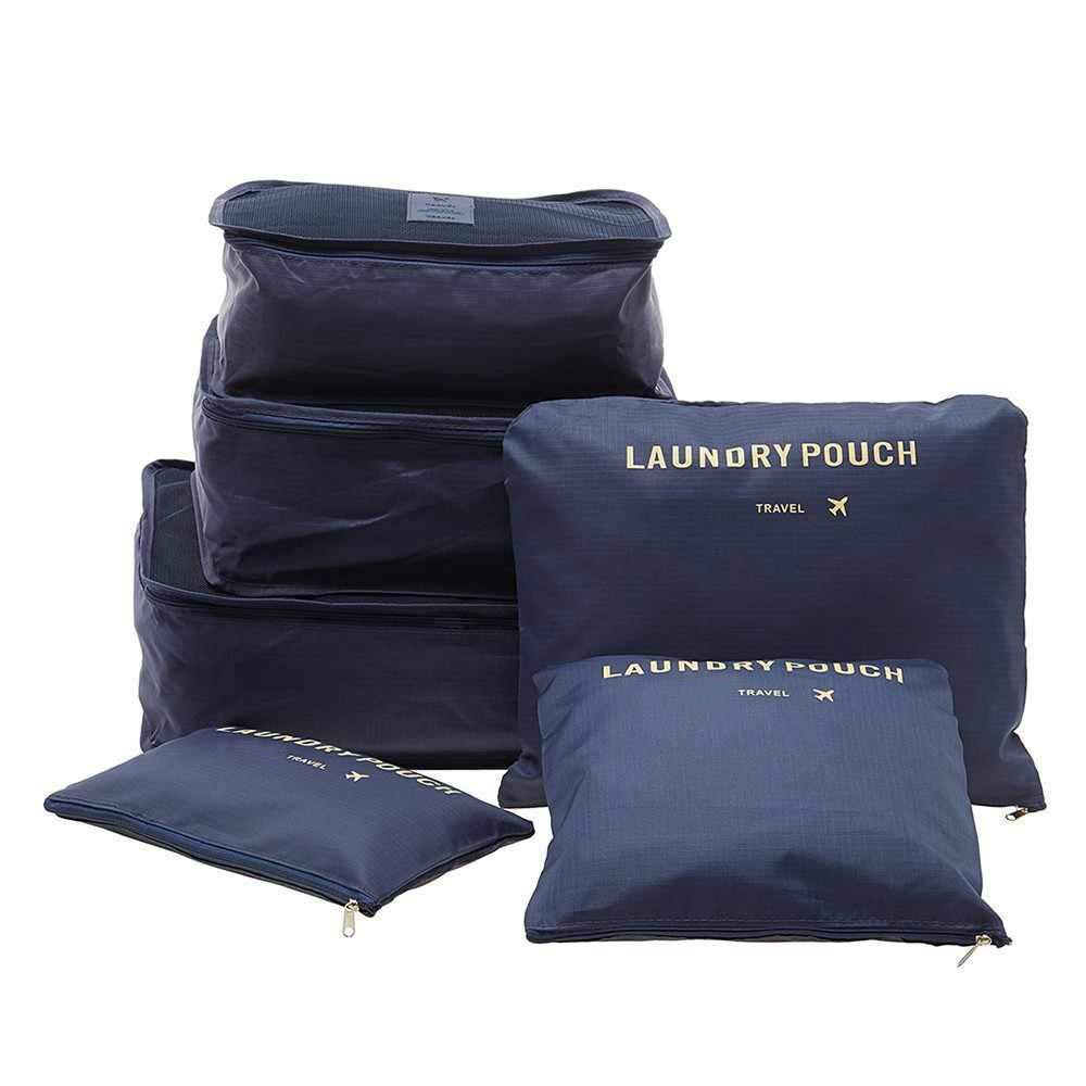 0192 Cloth Organizer Pouch Laundry Zipper Bags (6 Pcs) - Zidbik