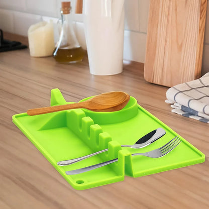 4-slots Silicone Multifunctional Spoon Holders Fork Spatula Rack (1 Pc) - Zidbik