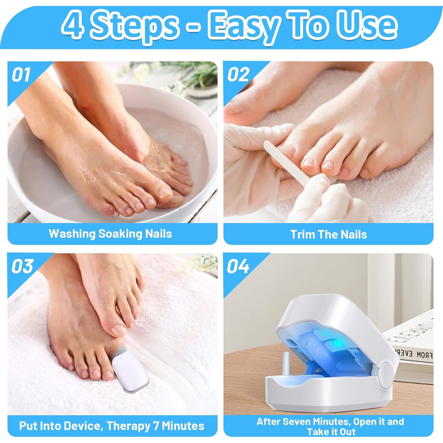 12915 Rechargeable Nail Fungus Treatment For Toenail Toe Nail Fungal Treatment Nail Fungus Laser Device Anti-fungal Nail Treatment For Hand  Feet Infections Remover For Home Use - Zidbik