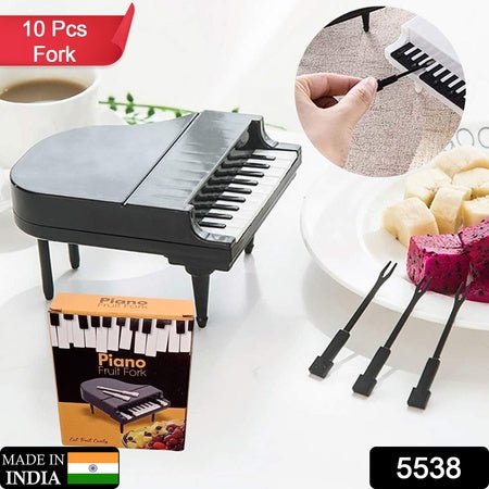 5538 10pcslot Creative Piano Fruit Forks Set Food Sticks For Dessert Fruit Snack Picking Kitchen Dining Tools (10 Pc Set) - Zidbik