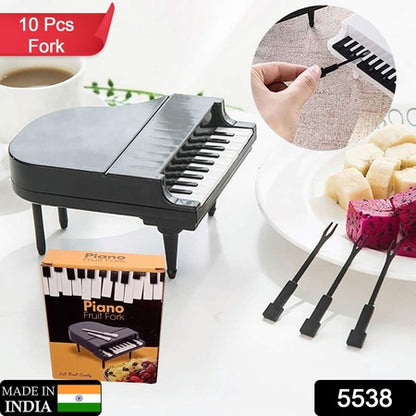 5538 10pcslot Creative Piano Fruit Forks Set Food Sticks For Dessert Fruit Snack Picking Kitchen Dining Tools (10 Pc Set) - Zidbik