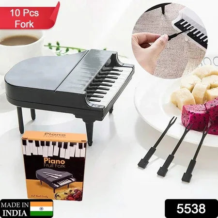 5538 10pcslot Creative Piano Fruit Forks Set Food Sticks For Dessert Fruit Snack Picking Kitchen Dining Tools (10 Pc Set) - Zidbik