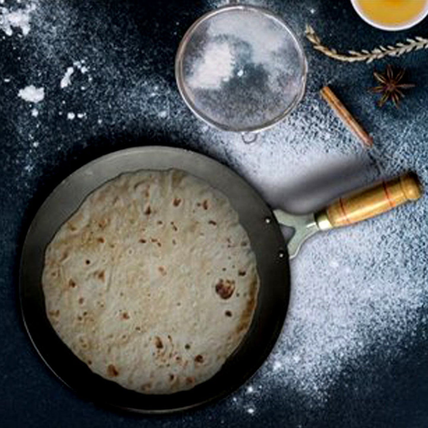 2692 Wooden Handle Roti Tawa Used In All Household And Kitchen Purposes For Making Rotis And Parathas Etc. - Zidbik