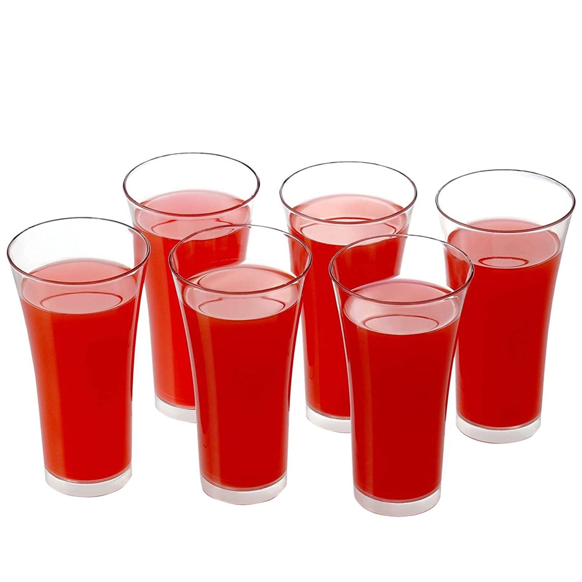 0630 Stylish Look Plastic Juicy Glass Transparent Glasses Set 300ml (6pcs) - Zidbik