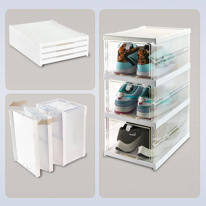 Stackable Multifunctional Storage For Clothes Foldable Drawer Shelf Basket Utility Cart Rack Storage Organizer Cart For Kitchen Pantry Closet Bedroom Bathroom Laundry (3 Layer 1 Pc) - Zidbik
