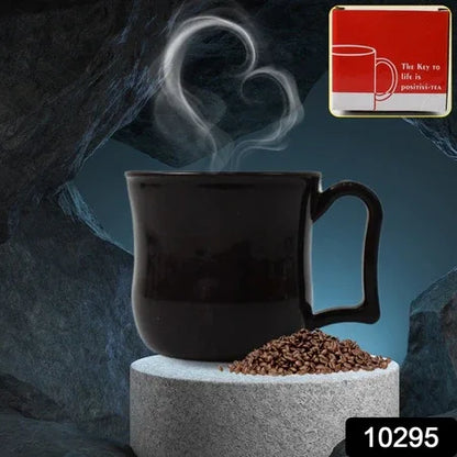 Premium Plastic Coffee Tea Cups Mug With Handle (1 Pc With Color Box Black) - Zidbik