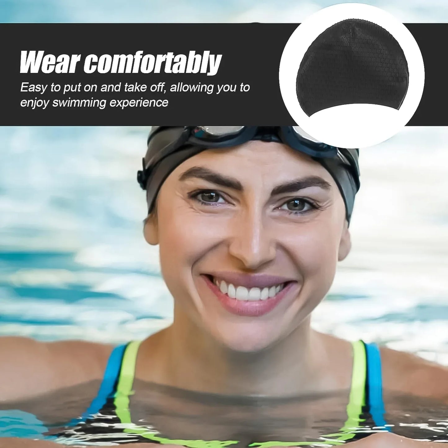 Premium Silicone Waterproof Swimming Cap (1 Pc) - Zidbik