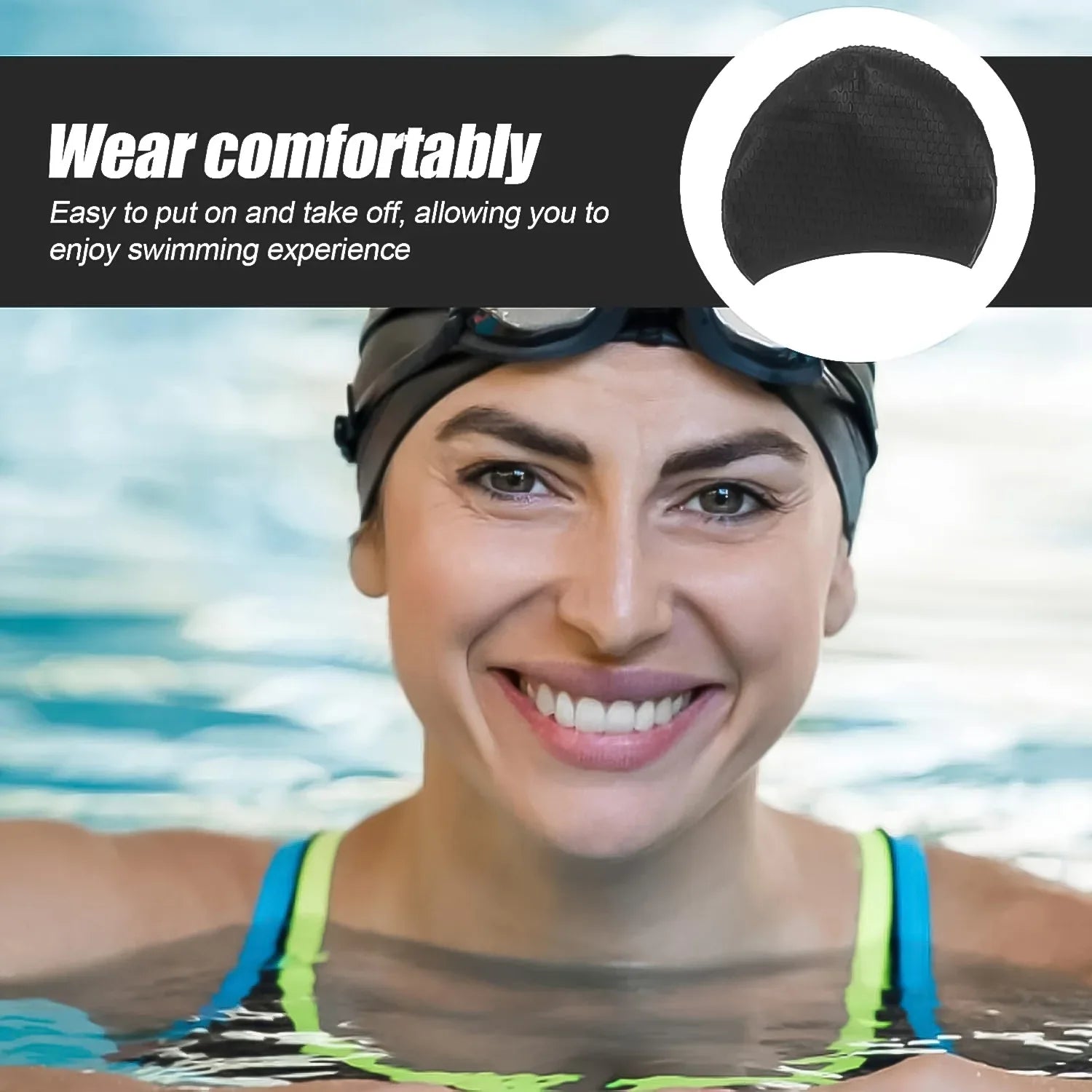 Premium Silicone Waterproof Swimming Cap (1 Pc) - Zidbik