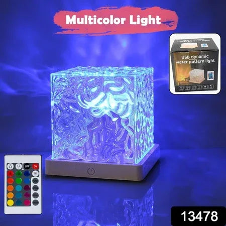 Dynamic Rotating Water Ripple Night Lamp With Remote - Zidbik