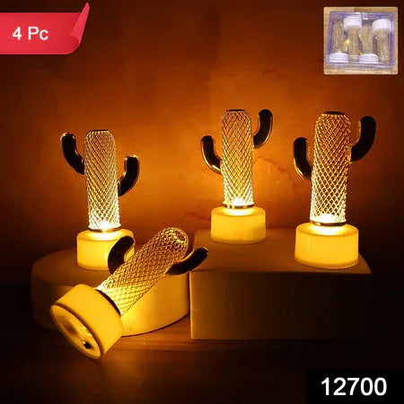Decorative Cactus Shaped Flameless Led Candles (4 Pc) - Zidbik