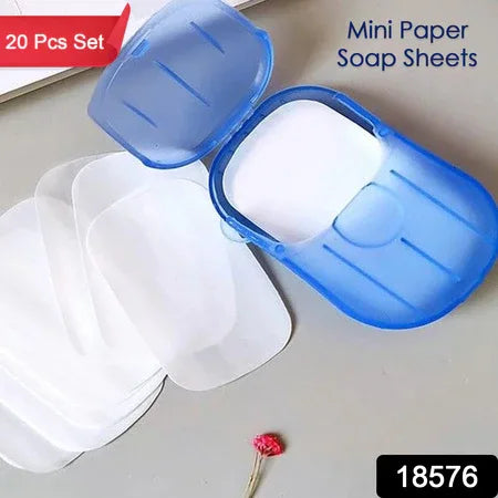 Portable Easy Carry Travel Paper Soap Sheet With Mini Box (20 Sheets In A Pack Approx Mix Color) - Zidbik