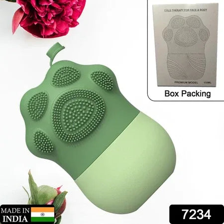 7234 Ice Roller For Face Massage Eye Anti-leak Silicone Ice Face Roller Ice Mould With Cleansing Brush Ice Facial Roller For Eliminate Edema Calm Skin Shrink Pore Women Skin Care - Zidbik
