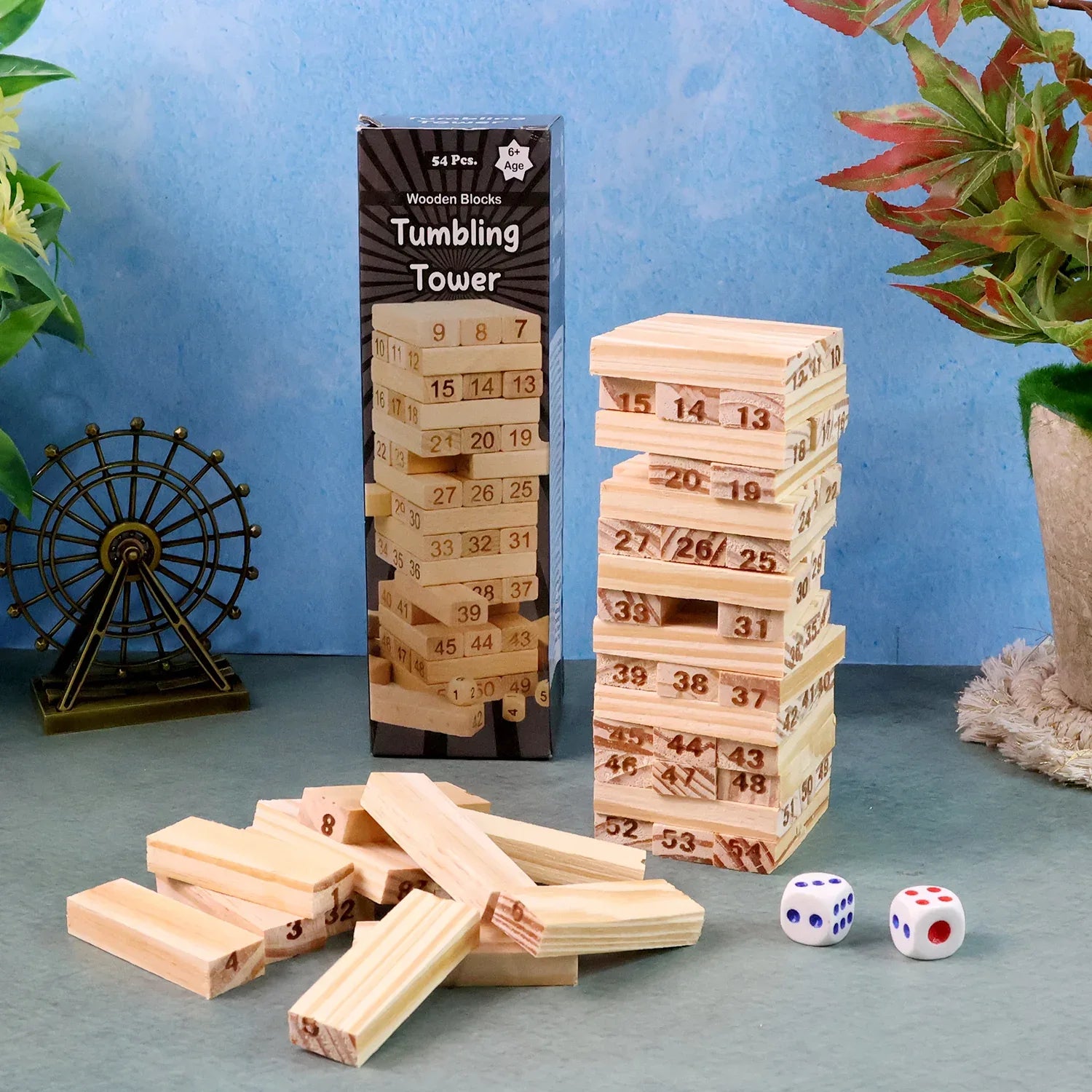 Wooden Tumbling Tower Game - (Set) - Zidbik