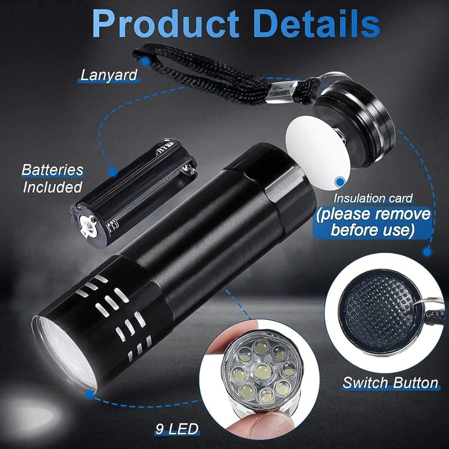 Portable Mini Torch Super-bright Mini 3aaa Battery Operated (Battery Included 1 Pc - Zidbik